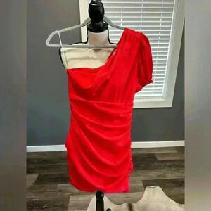 HELLO MOLLY NOT FAIR ON ME Mini DRESS RED SIZE Small Festive Christmas Short